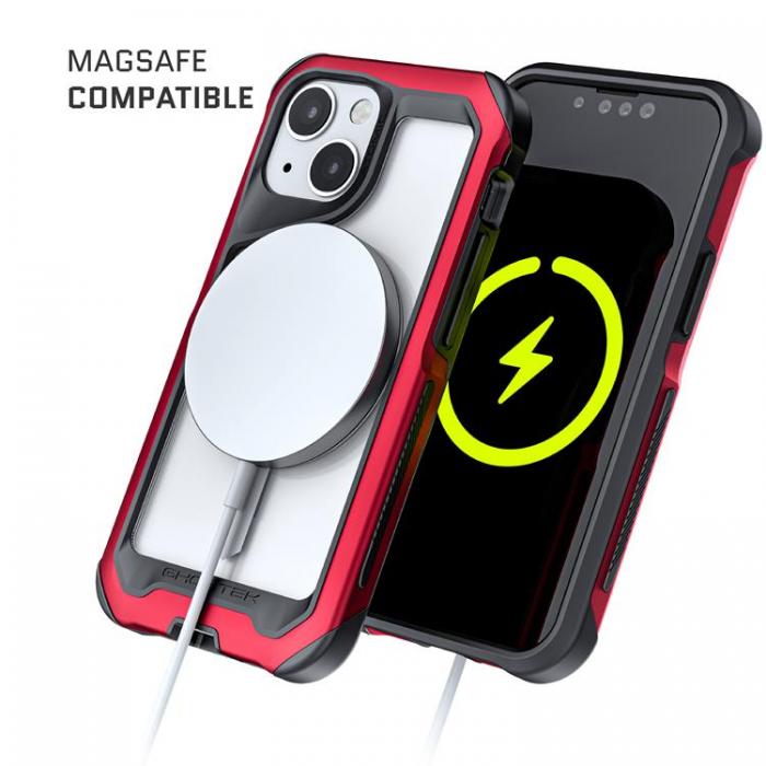 UTGATT5 - Ghostek Atomic Slim Metal MagSafe Skal iPhone 13 - Rd