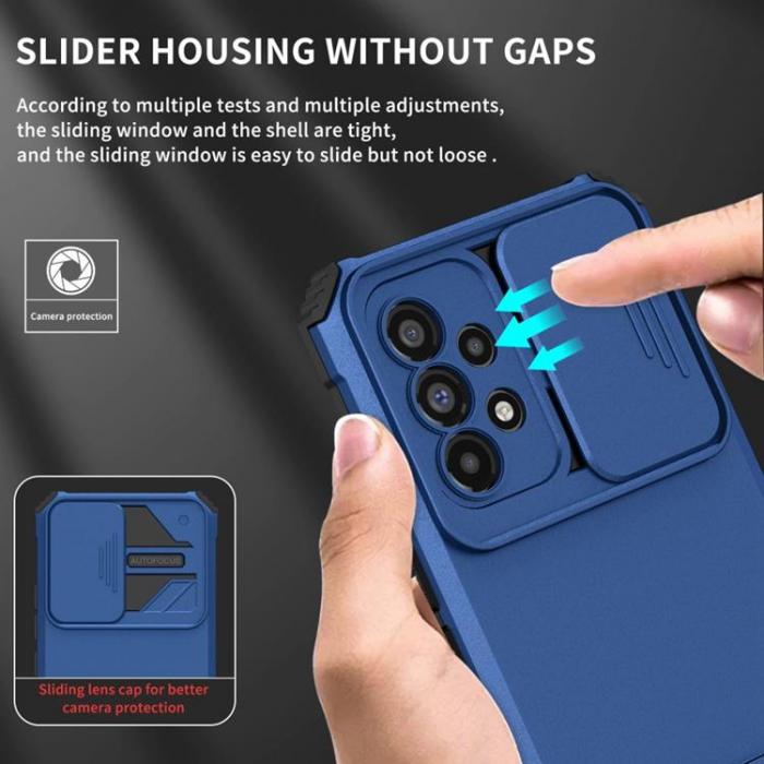 A-One Brand - Galaxy A33 5G Skal Kickstand Kameraskydd Slide - Bl