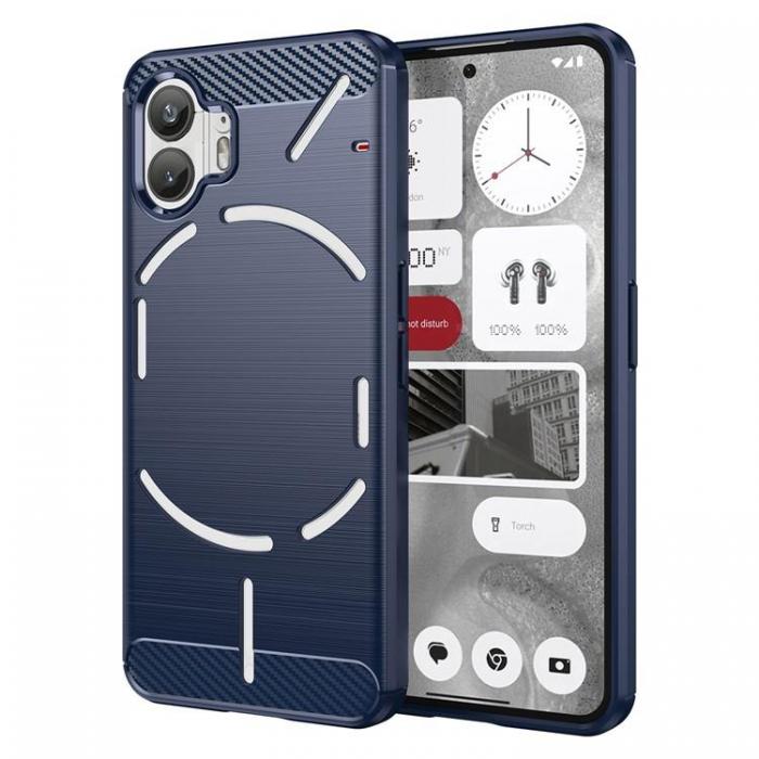 A-One Brand - Nothing Phone 2 Mobilskal Carbon Fiber Brushed - Bl