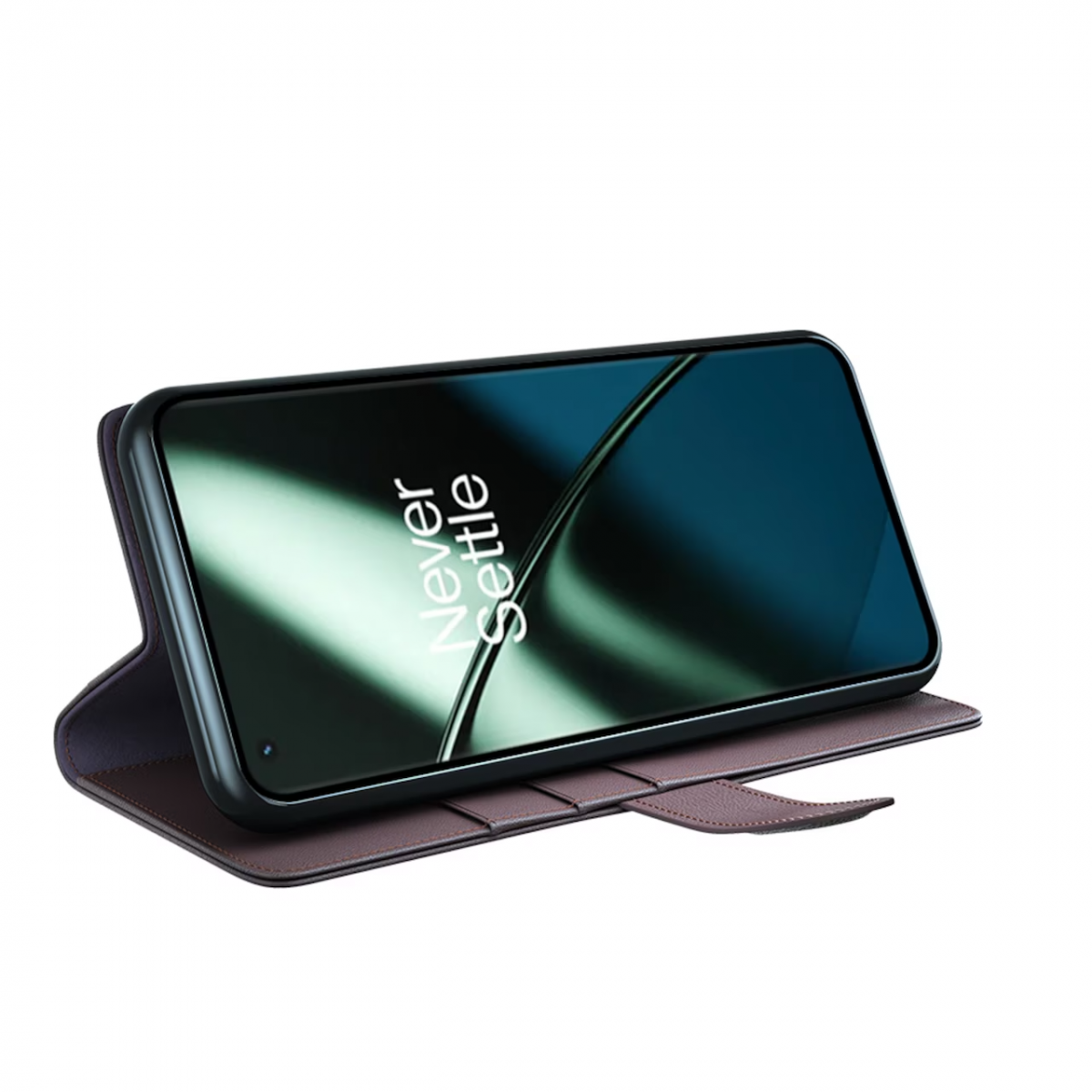 A-One Brand - OnePlus 11 5G Plånboksfodral Äkta Läder - Brun