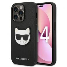 KARL LAGERFELD - Karl Lagerfeld iPhone 14 Pro Skal Saffiano Choupette Head Patch - Svart