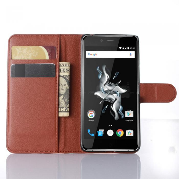 UTGATT5 - Lychee Plnboksfodral till OnePlus X - Brun