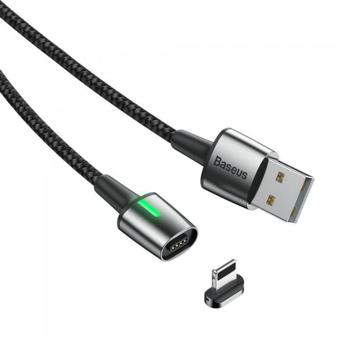 UTGATT5 - Baseus Zinc magnetisk Kabel USB lightning 1.5A 2m Svart