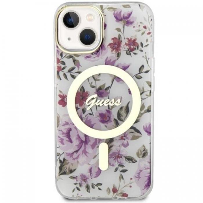 Guess - Guess iPhone 14 Mobilskal MagSafe Flower - Transparent