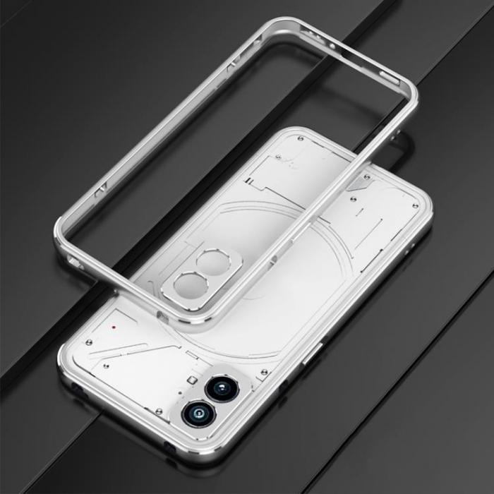 A-One Brand - Nothing Phone 1 Skal Metall Bumper - Silver