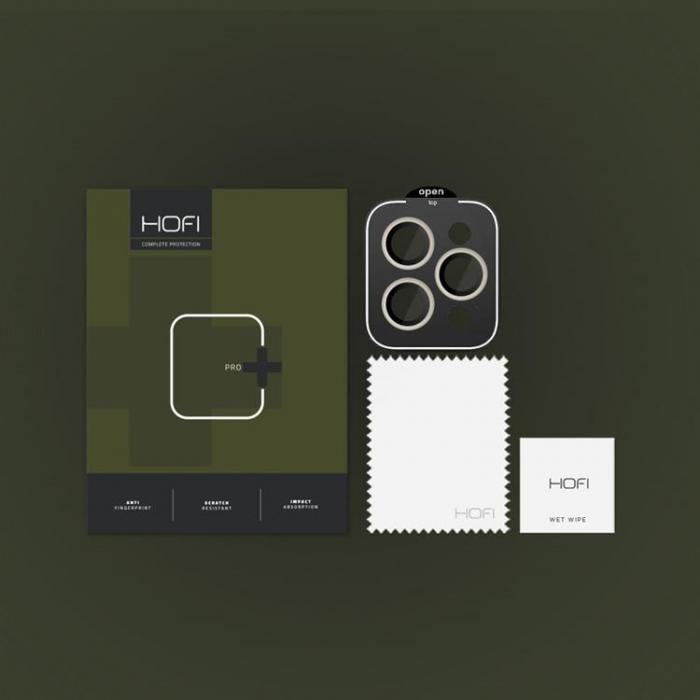 Hofi - Hofi iPhone 15 Pro Max/15 Pro Kameralinsskydd Hrdat glas - Titanium