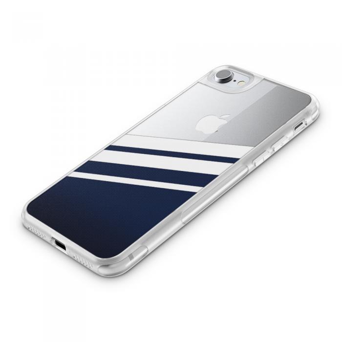 UTGATT5 - Fashion mobilskal till Apple iPhone 8 - Half striped blue