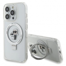 KARL LAGERFELD - Karl Lagerfeld iPhone 14 Pro Mobilskal MagSafe Ringställ - Vit