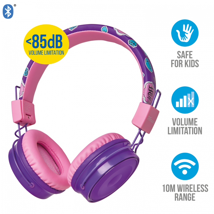 UTGATT5 - Comi Bluetooth Wireless Kids Headphones - Lila