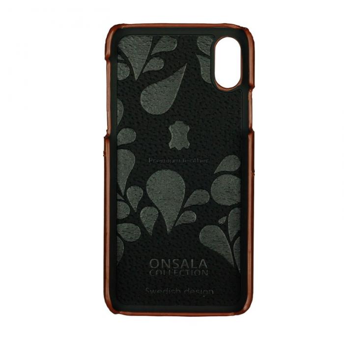 UTGATT4 - Onsala Collection mobilskal med kortfack till iPhone X - Brun