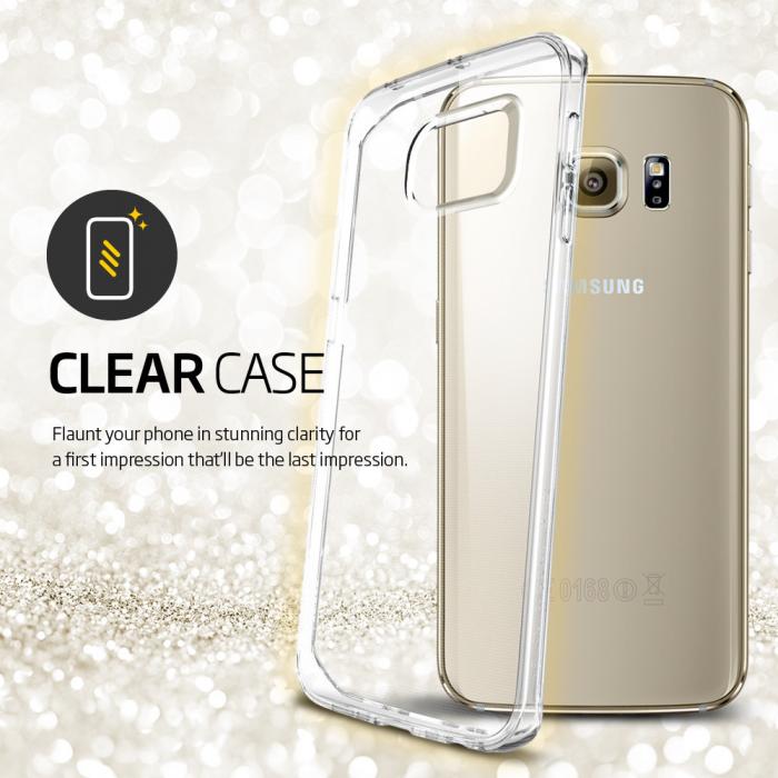 UTGATT5 - SPIGEN Hybrid Crystal Skal till Samsung Galaxy S6 Edge - Clear