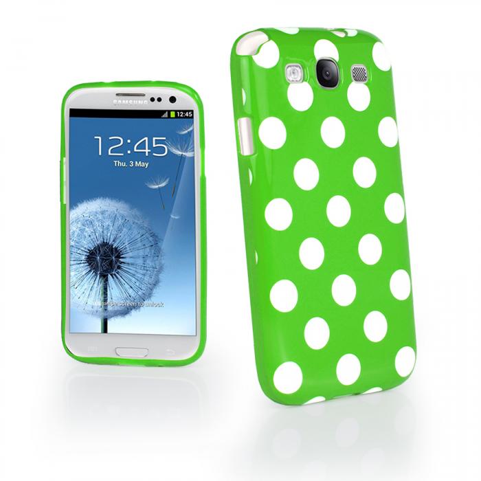 A-One Brand - Polka dot FlexiCase Skal till Samsung Galaxy S3 i9300 (Grn)