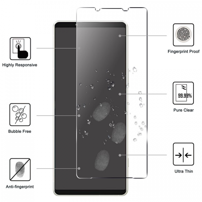 A-One Brand - [1-Pack]Sony Xperia 10 V Hrdat Glas Skrmskydd - Clear
