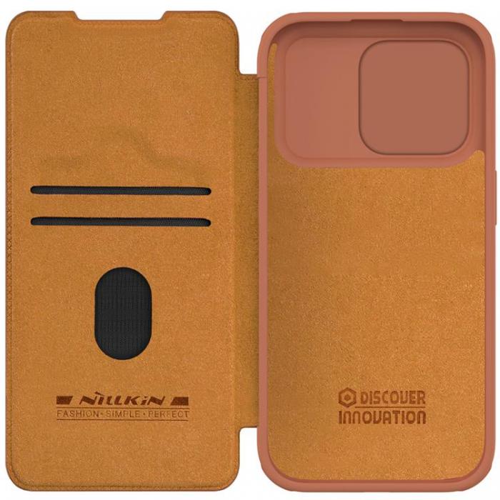 Nillkin - Nillkin iPhone 15 Pro Max Plnboksfodral Qin Pro Lder - Brun