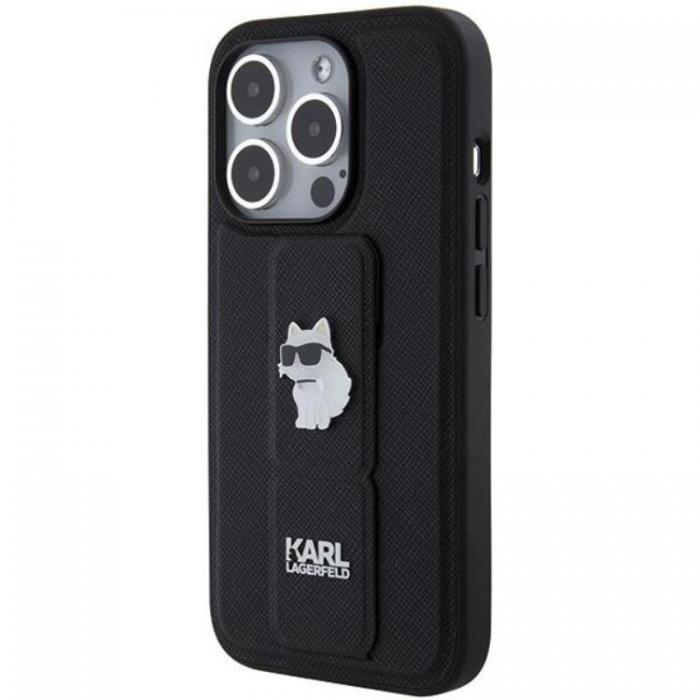 KARL LAGERFELD - Karl Lagerfeld iPhone 14 Pro Max Mobilskal Gripstand Saffiano Choupette Pins