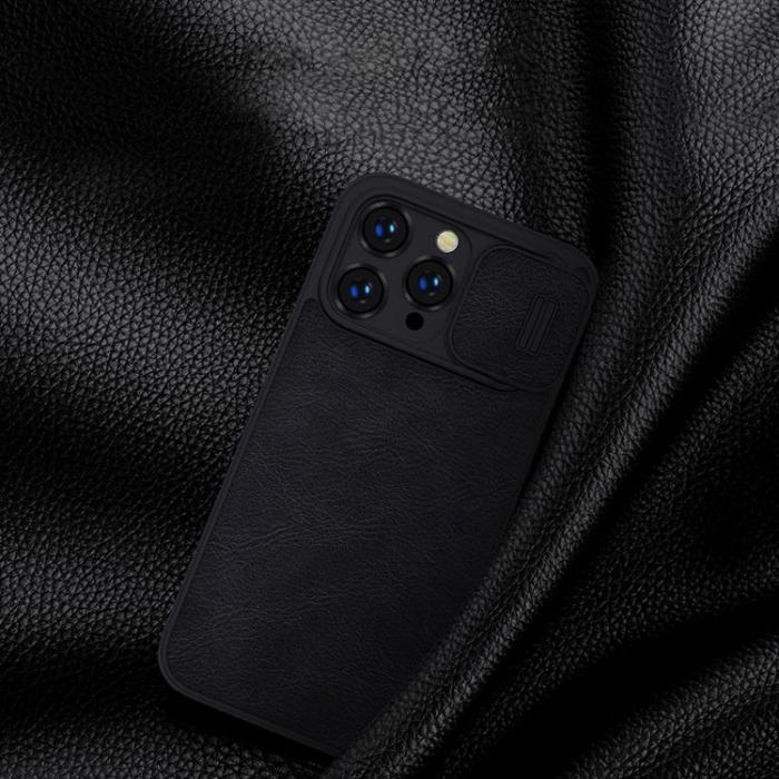 Nillkin - Nillkin iPhone 14 Pro Plnboksfodral Qin Pro Lder - Svart