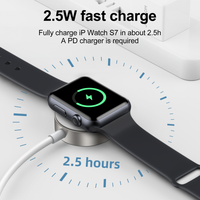 SiGN - SiGN Magnetisk USB-C Laddare fr Apple Watch, 2.5W, 1.2m - Vit