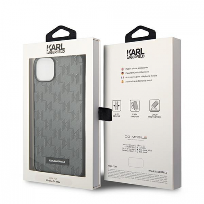 KARL LAGERFELD - Karl Lagerfeld iPhone 14 Plus Skal Saffiano Mono Metal Logo - Gr