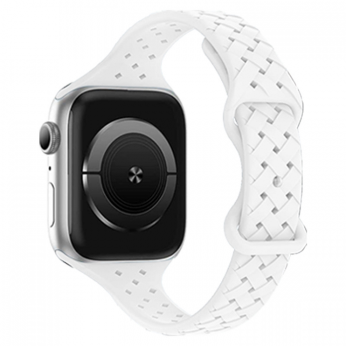 Apple Watch 7/8/SE/Ultra (42/44/45/49mm) ArmBand Weave - Vit