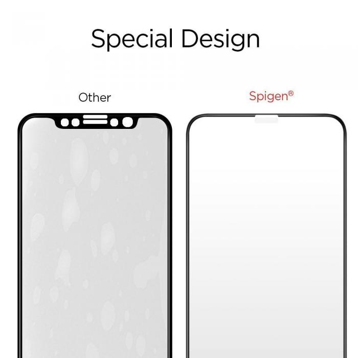 Spigen - Spigen FC Hrdat Glas Skrmskydd iPhone 11 Pro - Svart