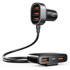 Joyroom - Joyroom smart car charger 5x USB 6,2 A with Extension Svart