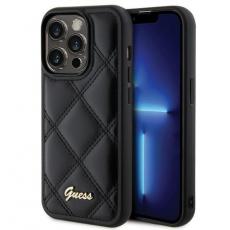 Guess - Guess iPhone 15 Pro Mobilskal Quilted Metal Logo - Svart