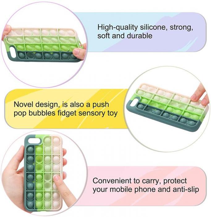 UTGATT5 - Multicolor Pop it Fidget Skal till iPhone 7/8/SE 2020 - Grn