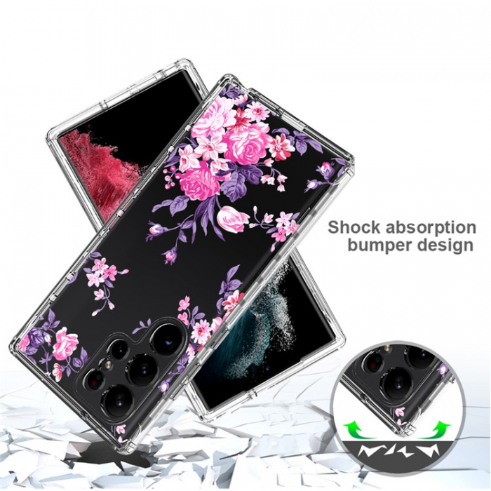 A-One Brand - Galaxy S23 Ultra Skal Pattern Printing - Flower