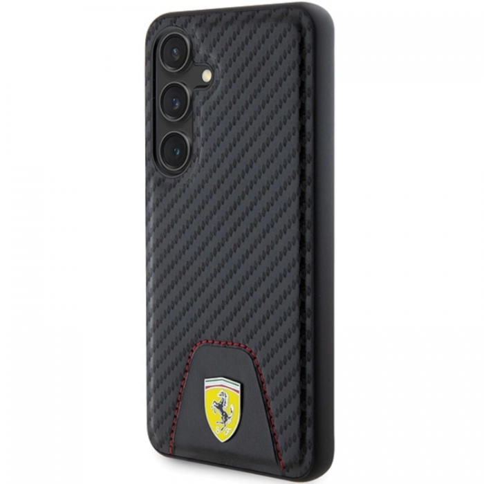 Ferrari - Ferrari Galaxy S24 Plus Mobilskal Carbon Stitched Bottom - Svart