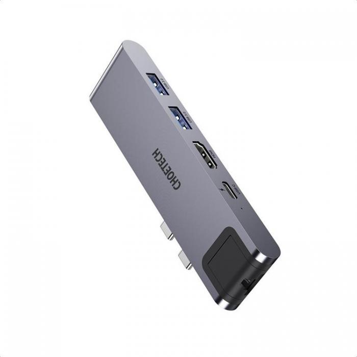 UTGATT1 - Choetech USB HUB USB-C 7in2 100W PD - Gr