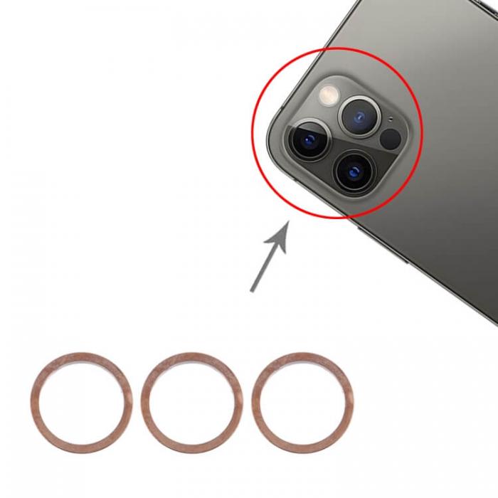 UTGATT4 - iPhone 12 Pro Kameraring (3-pack) - Guld