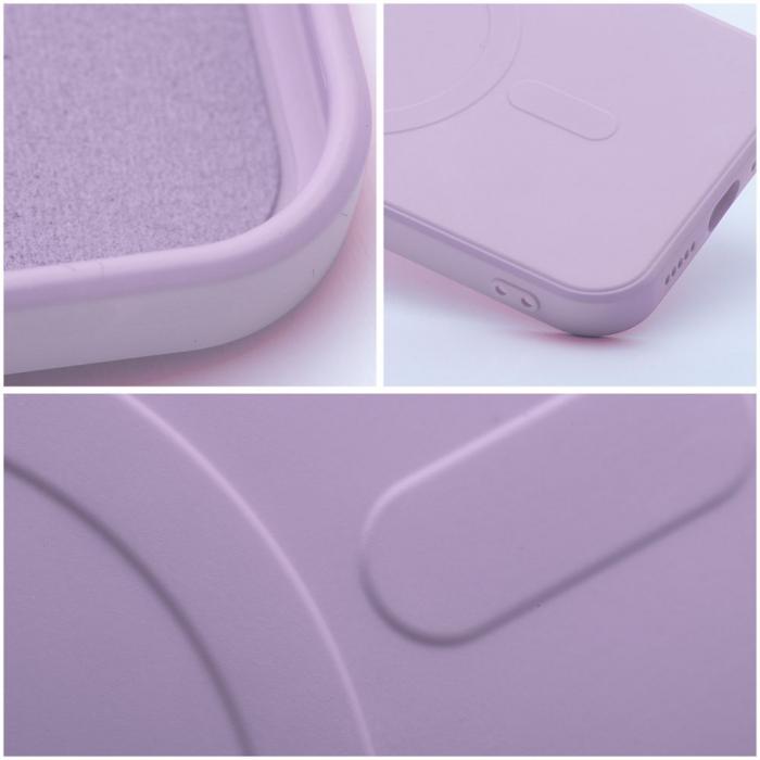 OEM - Silikon Magsafe Skal fr iPhone 14 PLUS i lila frg.