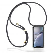 CoveredGear-Necklace - Boom iPhone XR mobilhalsband skal - Grey Cord
