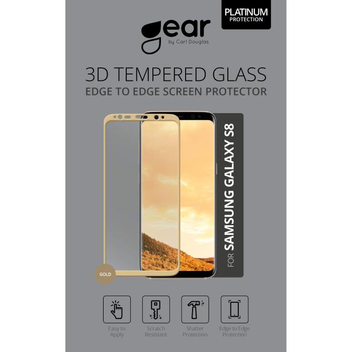 UTGATT1 - GEAR Hrdat Glas 3D Full Cover Samsung S8 - Guld