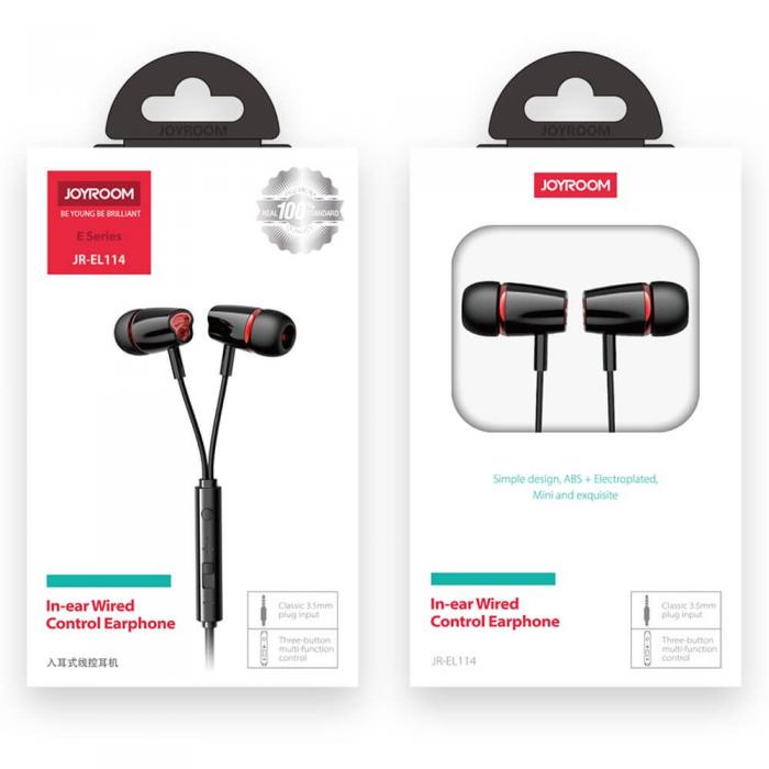 UTGATT1 - Joyroom in-ear earphones 3.5mm mini jack remote/microphone Svart