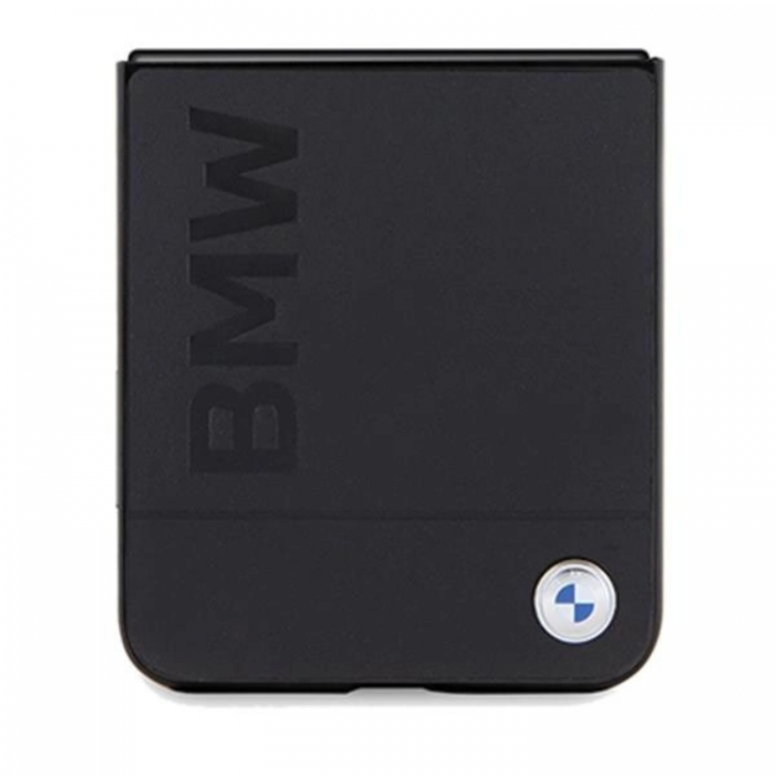 BMW - BMW Galaxy Z Flip 5 Mobilskal Lder Hot Stamp - Svart
