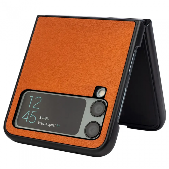 Taltech - Galaxy Z Flip4 5G Mobilskal kta Lder - Orange