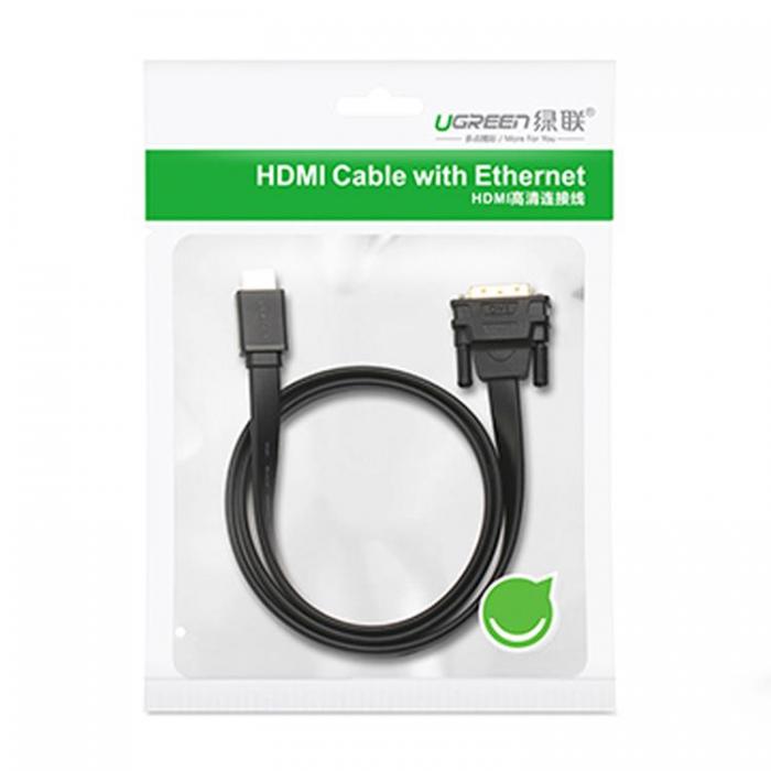 Ugreen - Ugreen HDMI Kabel Bi Directional DVI 2m - Svart
