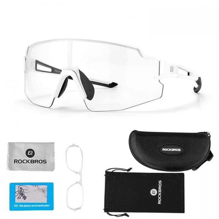 Rockbros - Rockbros photochromic UV400 Cykelglasgon - Vit