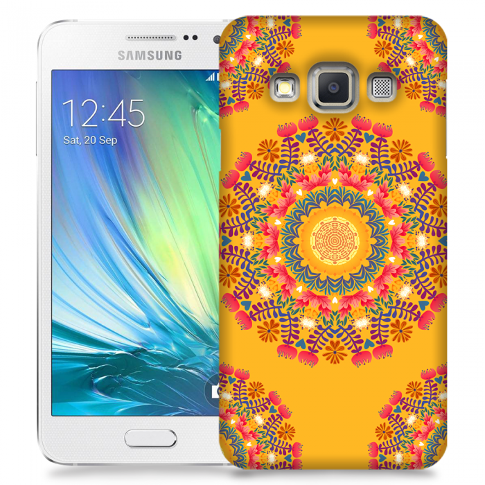UTGATT5 - Skal till Samsung Galaxy A3 (2015) - Blommigt mnster - Orange