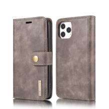 DG.MING - DG.MING Detachable Äkta Läder Plånboksfodral iPhone 12 & 12 Pro - Grå