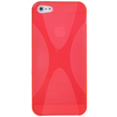 A-One Brand - FlexiCase Skal till Apple iPhone 5/5S/SE - X-line (Röd)