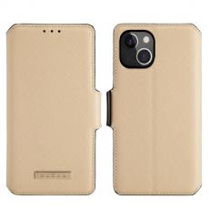 MUXMA - Muxma Saffiano Plånboksfodral till iPhone 13 Mini - Beige