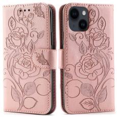 A-One Brand - iPhone 14 Plus Plånboksfodral Imprinted Roses - Rosa