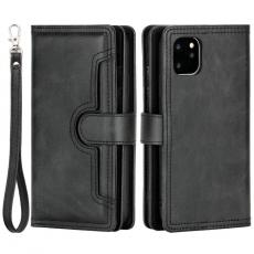 A-One Brand - iPhone 14 Pro Max Plånboksfodral Äkta Läder Flip - Svart