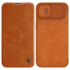 Nillkin - Nillkin iPhone 14 Plus Plånboksfodral Qin Pro Läder - Brun