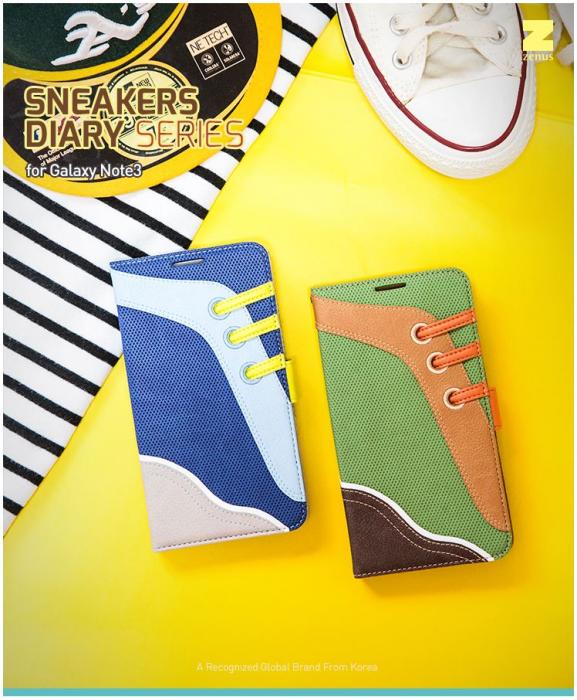 UTGATT4 - Zenus Sneakers Diary Vska till Samsung Galaxy Note 3 N9000 (Bl)