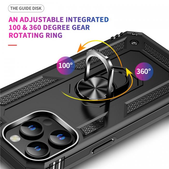 A-One Brand - iPhone 15 Pro Max Mobilskal Kickstand - Svart