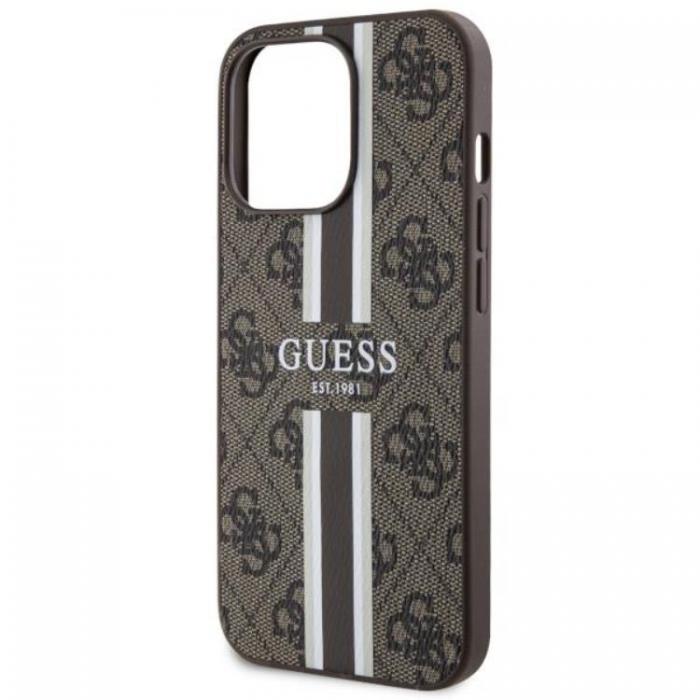 Guess - Guess iPhone 13 Pro Max Mobilskal MagSafe 4G Printed Stripes - Brun
