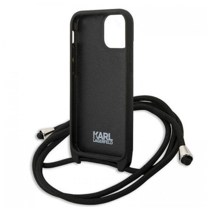 KARL LAGERFELD - Karl Lagerfeld iPhone 13 mini Skal Monogram Patch and Cord Iconik - Svart